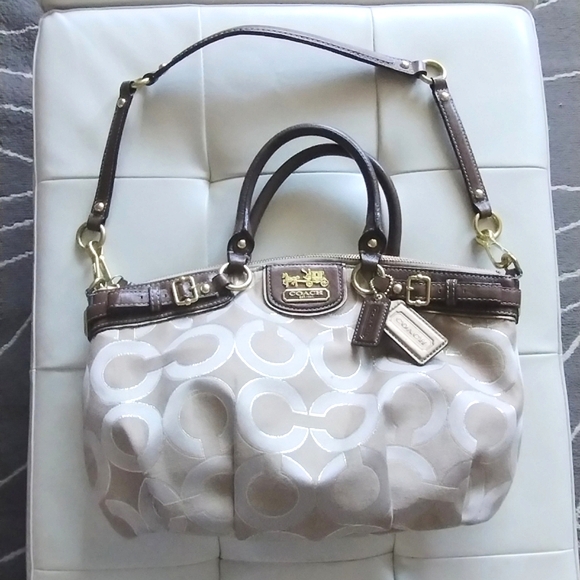 Vintage Coach MADISON OP ART LUREX Jacquard SATCHEL BAG PURSE 18608 - Picture 9 of 14